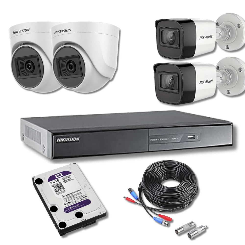 HikVision CCTV Cameras(4 Nos) With Recorder and Hard Disk With Installation